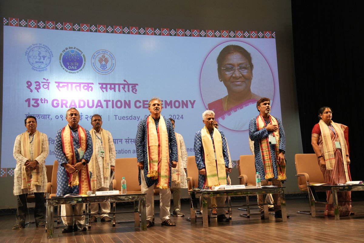 The 13th Graduation Ceremony of NISER concluded with Prof Ajit K. Mohanty, Secretary, DAE and the Chairman-Borad of Governers, NISER formally closing the proceedings, marking a significant milestone for the graduating students.