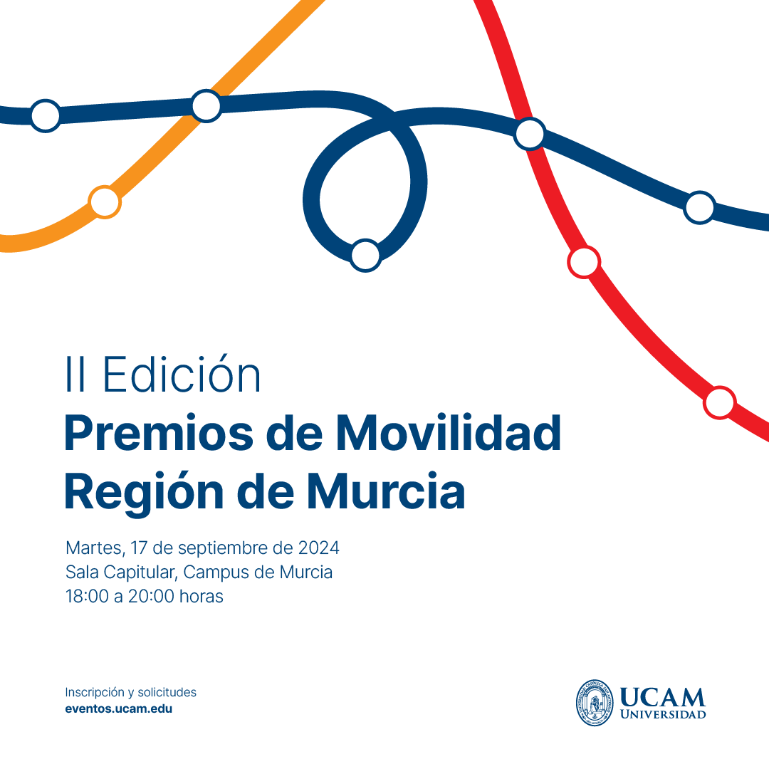 📢 La UCAM convoca los II Premios de Movilidad de la Región de Murcia.
Se premiarán las mejores prácticas y proyectos innovadores en movilidad, logística y actuaciones que promuevan ciudades más sostenibles.
Colaboran <a href="/tranviademurcia/">Tranvia de Murcia</a>
y <a href="/TMurciaBus/">Transportes de Murcia</a>.
Más información en