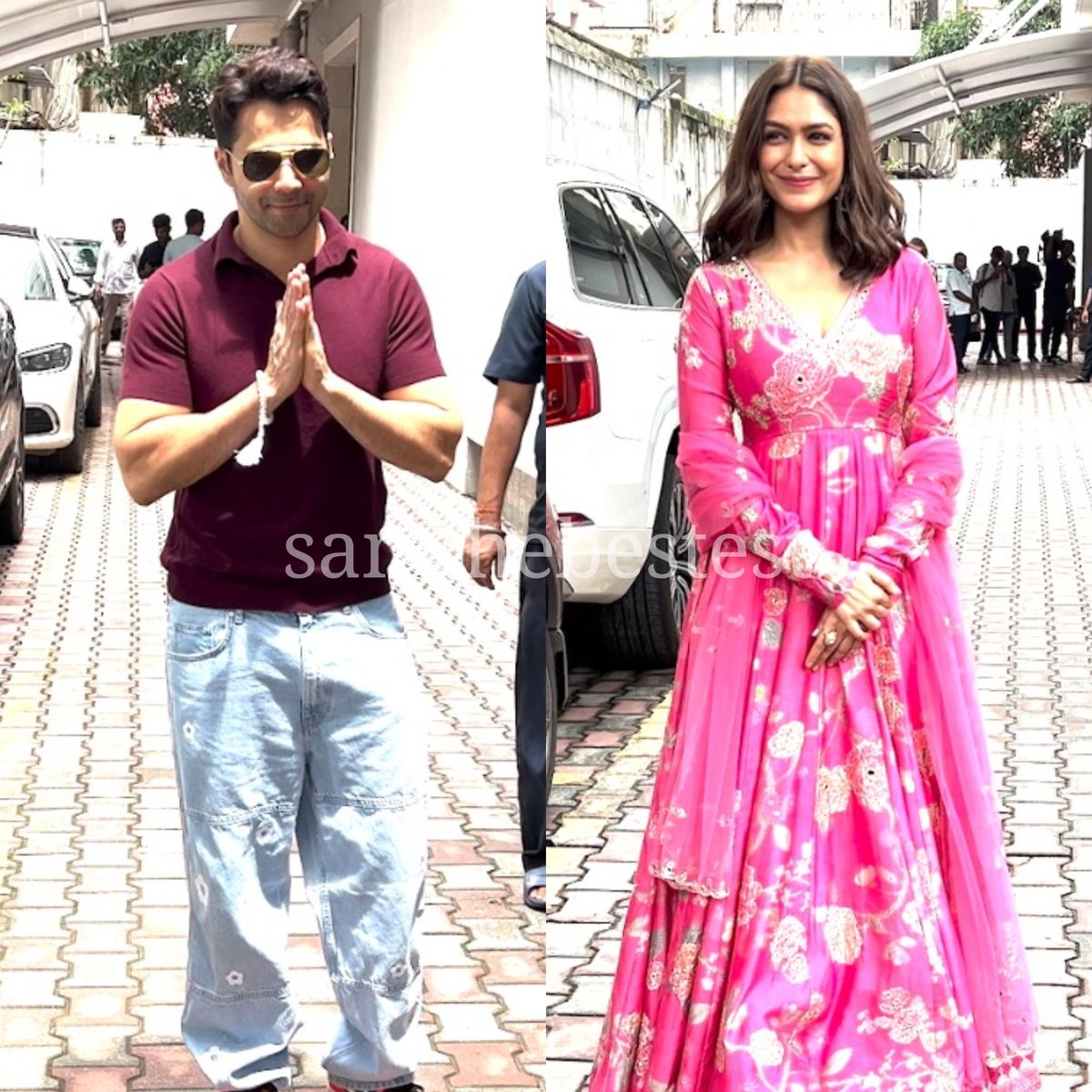 SAMTHEBESTEST_'s tweet photo. #VarunDhawan and #MrunalThakur spotted at TIPS office today https://t.co/764TmuEQK6