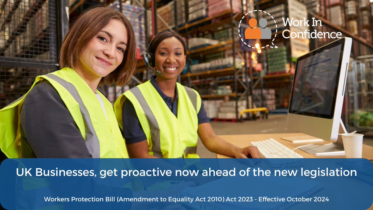 InConfidence's tweet image. UK businesses get proactive ahead of the new legislation coming October 2024. Read our article to find out what you need to know: workinconfidence.com/uk-businesses-…

#workersprotectionbill #sexualharassment #SpeakUp