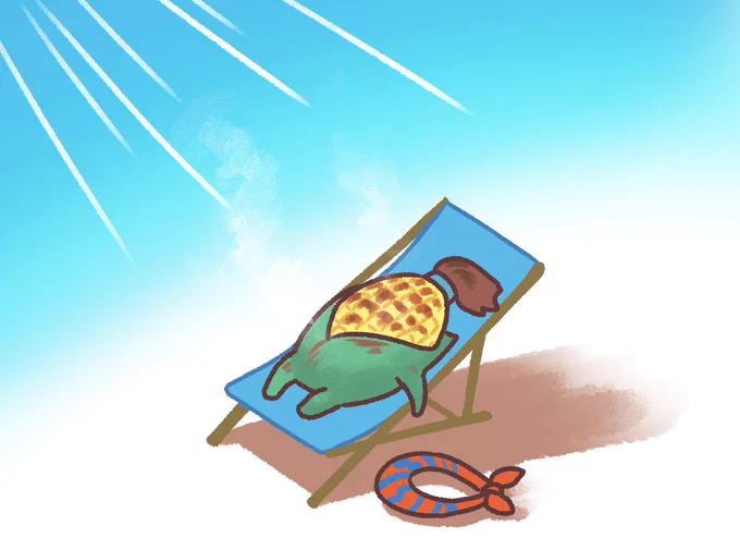 暑すぎて焼きモロコシになってしまう 