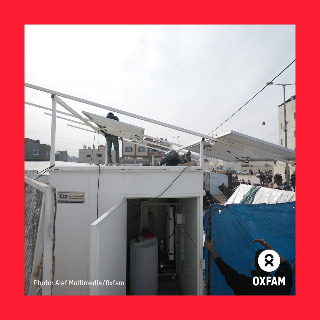 #Israel must stop its assault on Rafah Governorate &amp; follow <a href="/CIJ_ICJ/">CIJ_ICJ</a> ruling. #CeasefireNOW 

<a href="/Oxfam/">Oxfam International</a> installed 5 desalination units in Rafah Governorate to provide clean water, but Israel’s ongoing ground offensives prevented their relocation. Over 945,000 were displaced in May &amp;