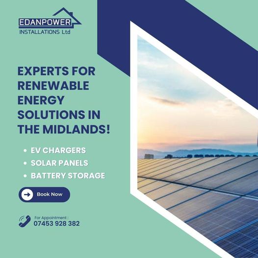 edanpowerltd's tweet image. 📷📷 Ready for renewable energy in the Midlands?
Our experts provide tailored EV charger installations and solar panel solutions.
Enjoy a seamless, stress-free journey towards sustainability with our dedicated team. 📷📷
#edanpowerinstallations #powerinstallation #heating