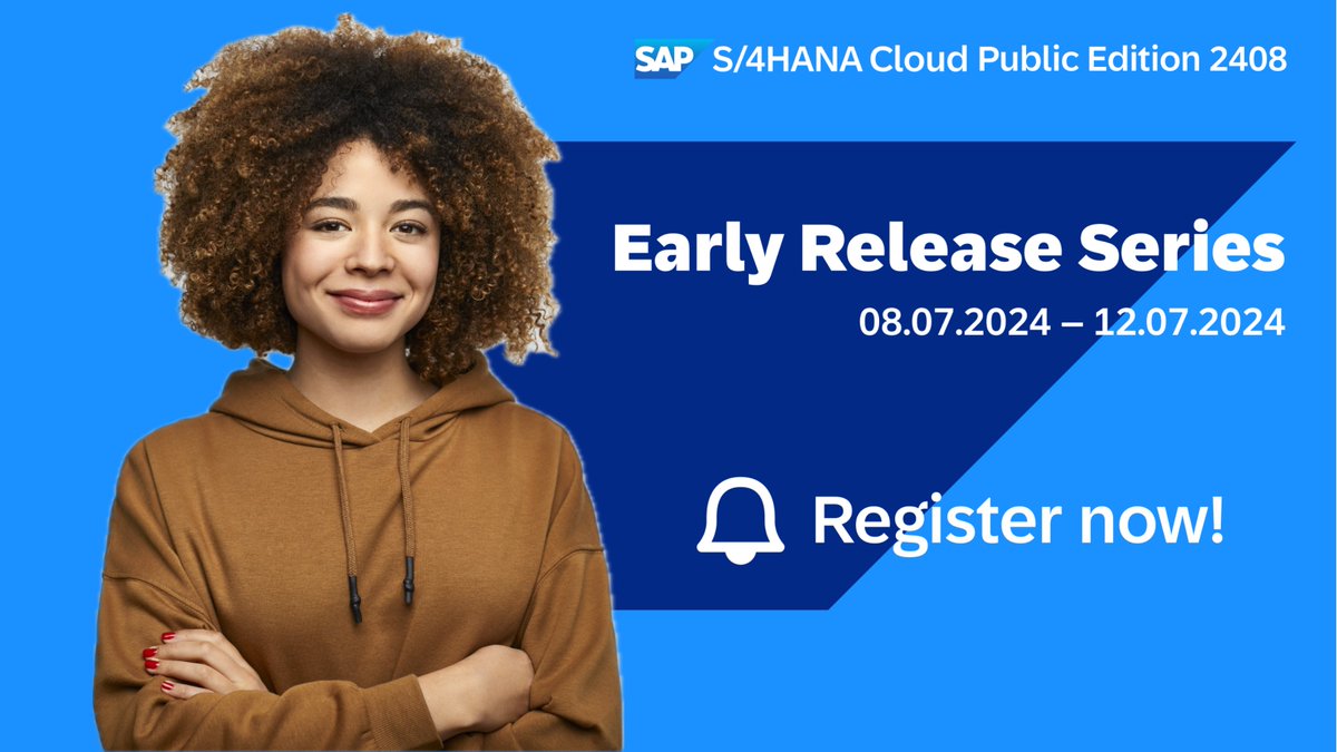 DeissnerKatrin's tweet photo. 📑 Mark your calendars for an exclusive sneak peek into the #SAP #S4HANA #Cloud Public Edition 2408 release – 2 weeks before the actual release! 😎 This is your chance to get insights and ask your questions. Register now! ✨ @SAP @SAPCloudERP

https://t.co/OEq38VCuvJ https://t.co/Y2NeZdufDn