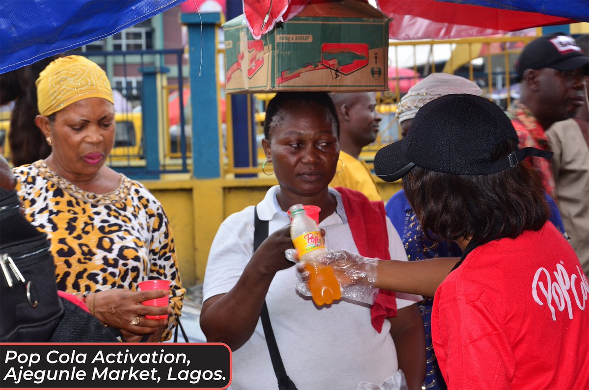 Ghadco_ng's tweet photo. Pop Cola Activation at Ajegunle Market was a hit! Amazing vibes with beautiful people in this vibrant city. 

#chiamodmarketer 
#ghadco_ng
#mamudabeverages 
#PopCola 
#Ajegunle 
#MarketMagic
#popcolaworld 
#ajtotheworld
#11THARMYDAY 
#Spain_France 
#الكهرباء https://t.co/7orZ43Ecol