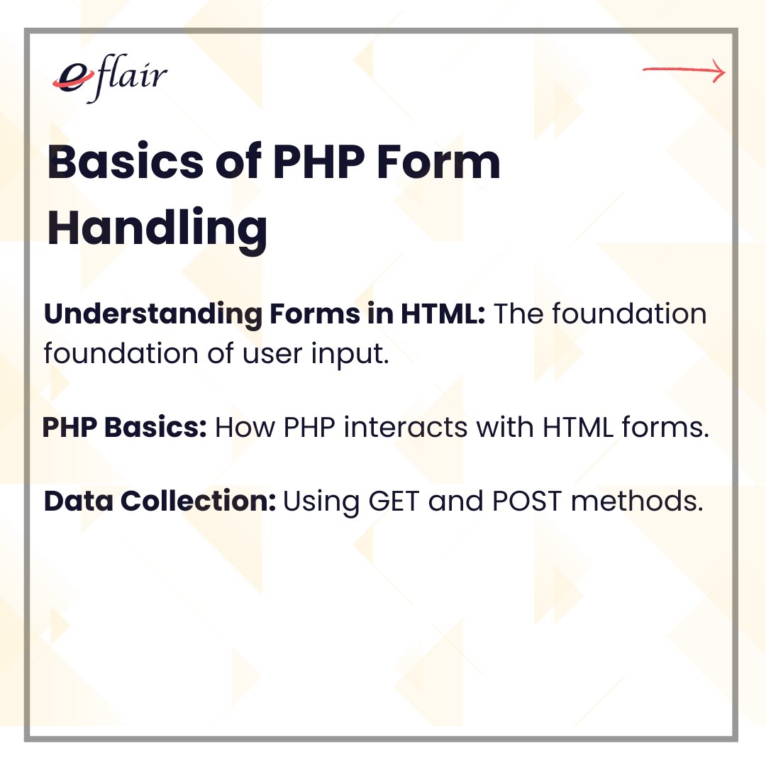 eflair_webtech's tweet image. Master PHP form handling with our comprehensive guide! From basic form creation to advanced error handling and data validation techniques, enhance your skills and create robust web applications. 

eflairwebtech.com/php-form-handl…

 #PHPFormHandling #WebDev #Programming