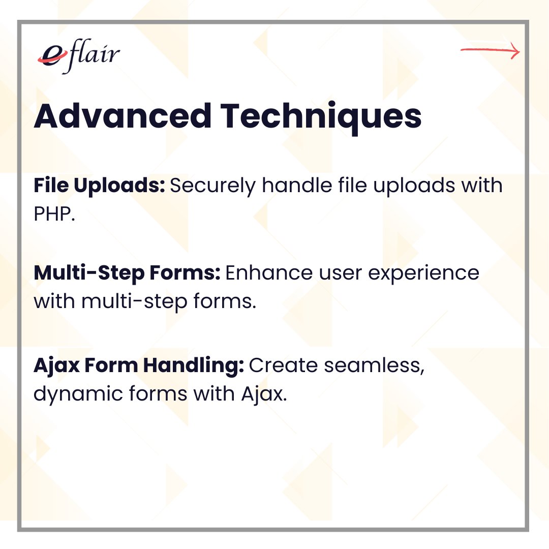 eflair_webtech's tweet image. Master PHP form handling with our comprehensive guide! From basic form creation to advanced error handling and data validation techniques, enhance your skills and create robust web applications. 

eflairwebtech.com/php-form-handl…

 #PHPFormHandling #WebDev #Programming