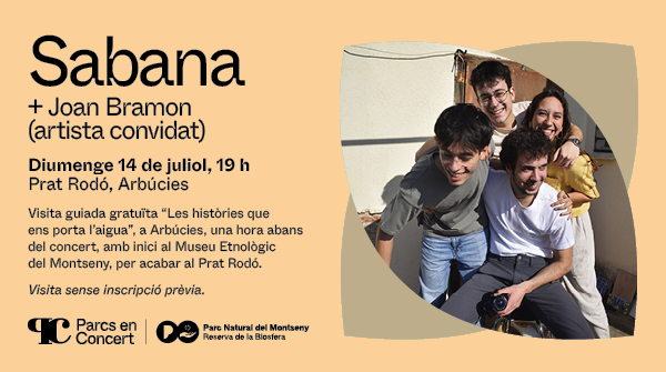 arbucies's tweet photo. Aquest diumenge 14 de juliol, a les 19 h al Prat Rodó, primer concert del cicle de música Notes d'Aigua amb Sabana + Joan Bramon. https://t.co/Be6rRUkNBx