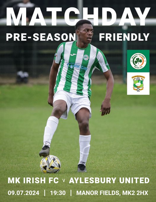 MATCHDAY  Picture of Clinton Zawe  MK Irish FC vs Aylesbury United 09.07.2024 | 19:30 | Manor Fields, MK2 2HX
