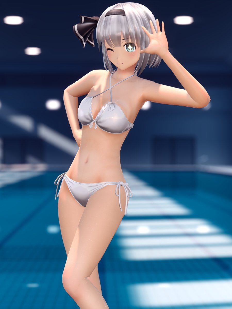 ビキニ妖夢で『Make you happy』 制作中。自作テクスチャの星目を