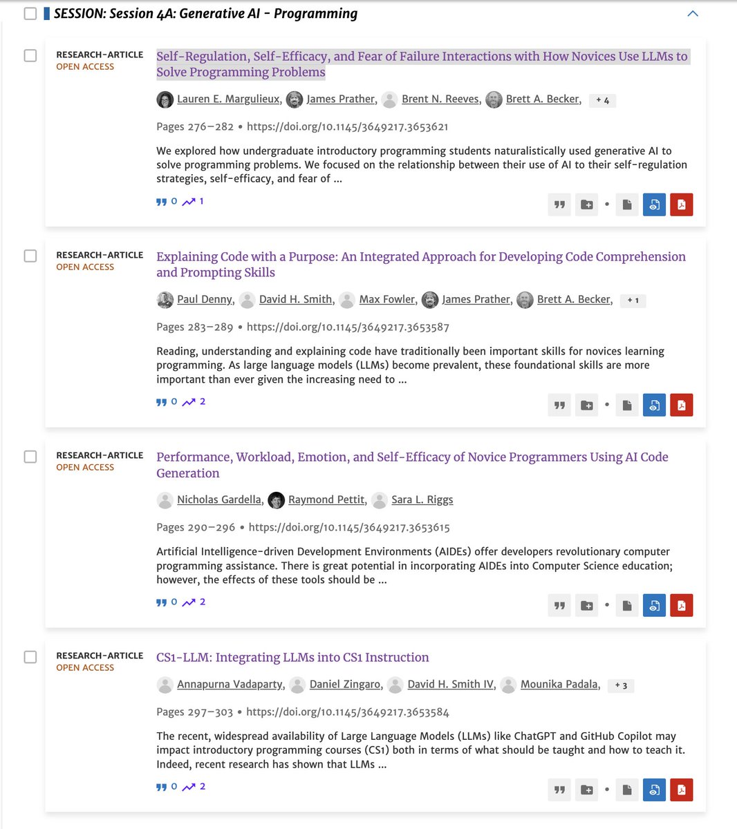 peterpaws's tweet image. #ITiCSE2024 hosted a truly spectacular session on the practical use of #LLM #ChatGPT in learning programming. For excellent papers with important results. Our field is going through a revolution...
dl.acm.org/doi/proceeding…