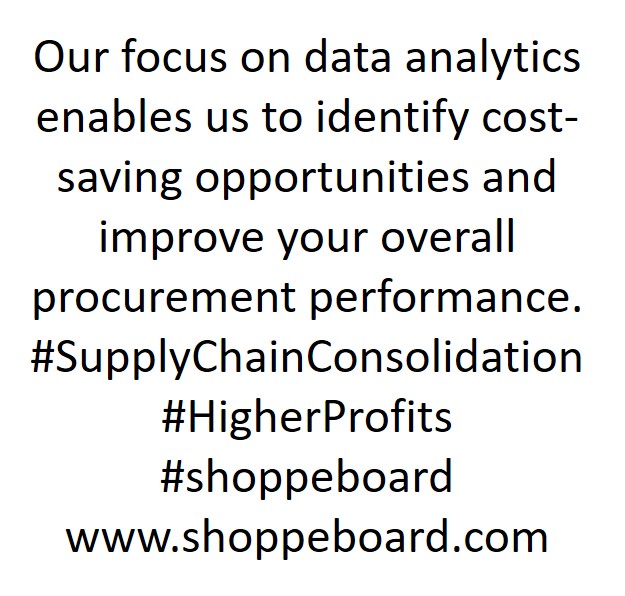 shoppeboard's tweet photo. Our focus on data analytics enables us to identify cost-saving opportunities and improve your overall procurement performance. #SupplyChainConsolidation #HigherProfits #shoppeboard https://t.co/78DIU84qgs https://t.co/RsY76HDKlu