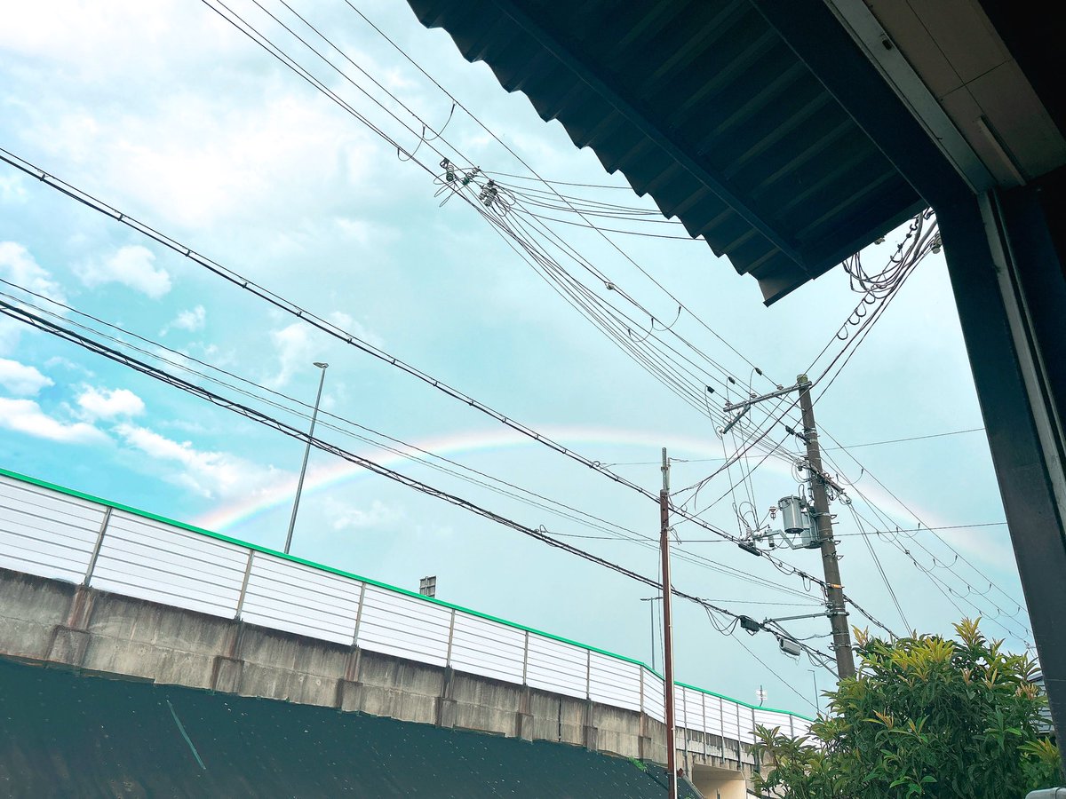 オイル交換来たら虹🌈見れた✨