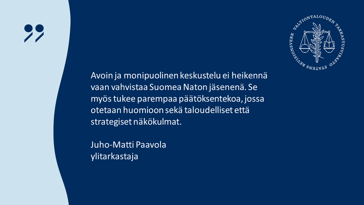 Kaikkineen Nato-jäsenyydestä koituvat kustannukset näyttäisivät nousevan satoihin miljooniin tai jopa miljardiluokkaan, arvioi <a href="/JM_Paavola/">Juho-Matti Paavola</a> blogissaan. 

Lue lisää👇vtv.fi/blogit/mita-ma… 

#nato