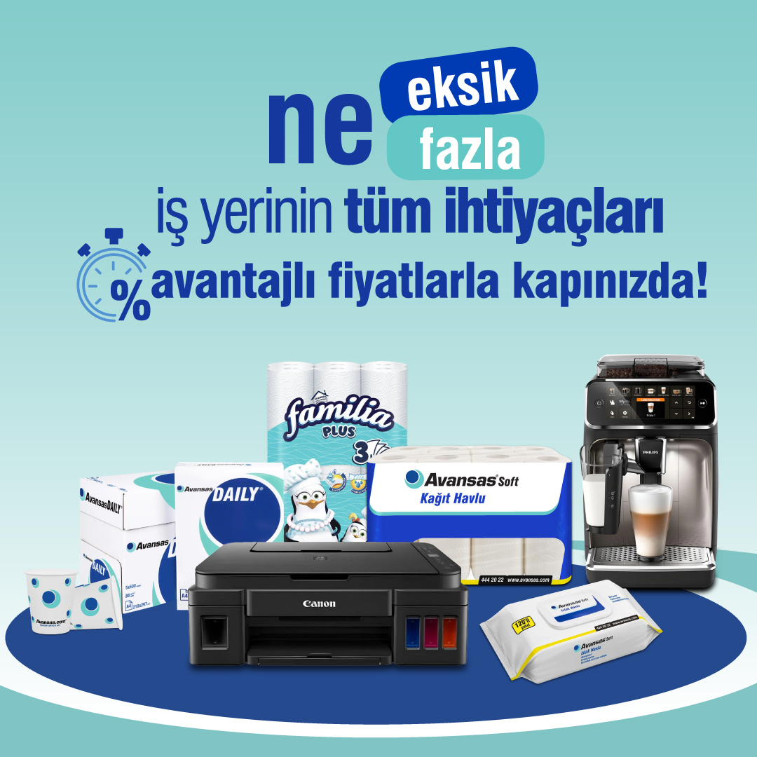Ne eksik ne fazla, iş yerinin tüm ihtiyaçları avantajlı fiyatlarla kapınızda!⭐️
#AAAvansas