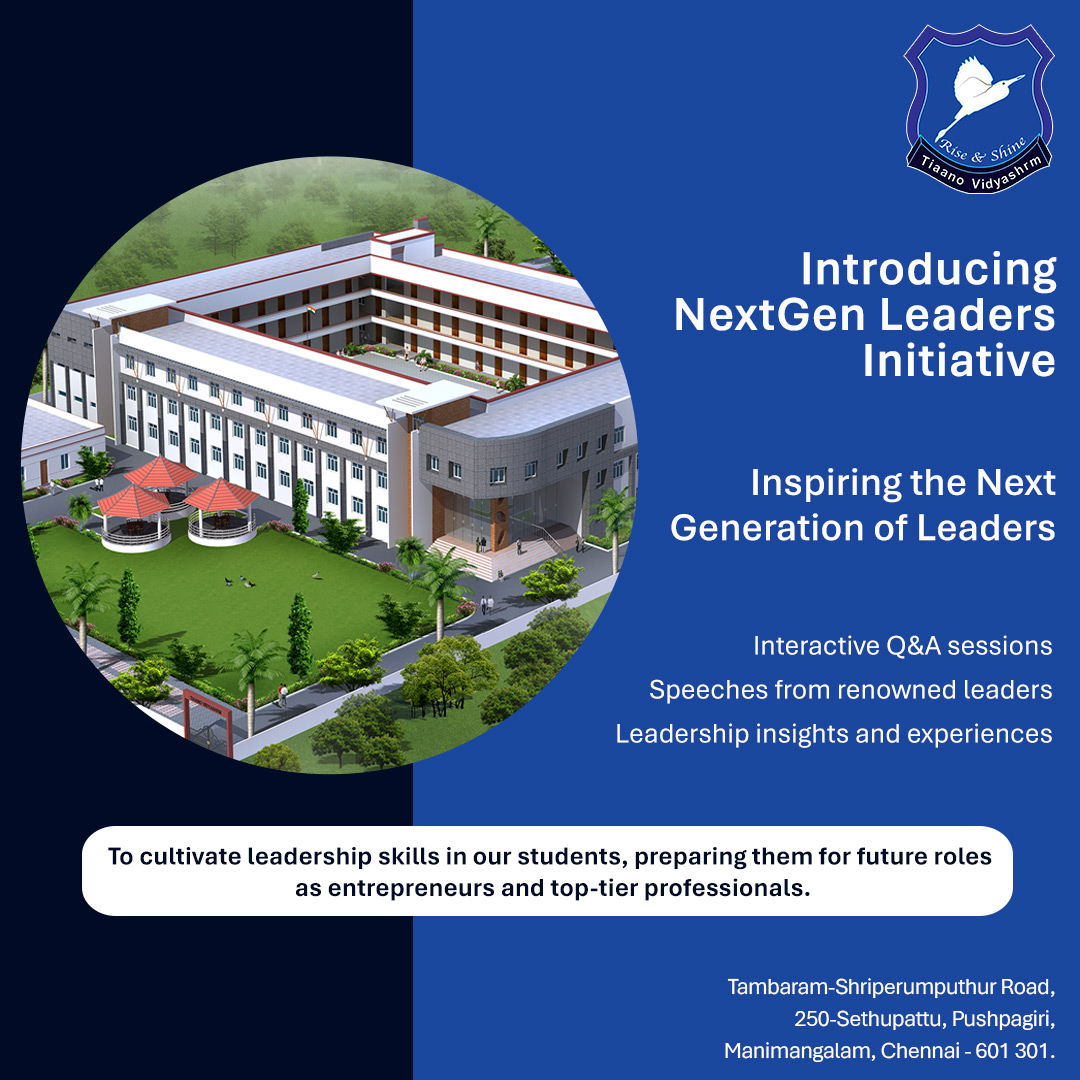 vidyashrm's tweet image. NextGen Leaders Initiative at Tiaano Vidyashram!
#TiaanoVidyashram #NextGenLeaders #Leadership #Education #FutureLeaders #Inspiration #LeadershipJourney #StudentDevelopment #ChennaiEvents #ParentOrientation #LeadershipSkills #Entrepreneurship