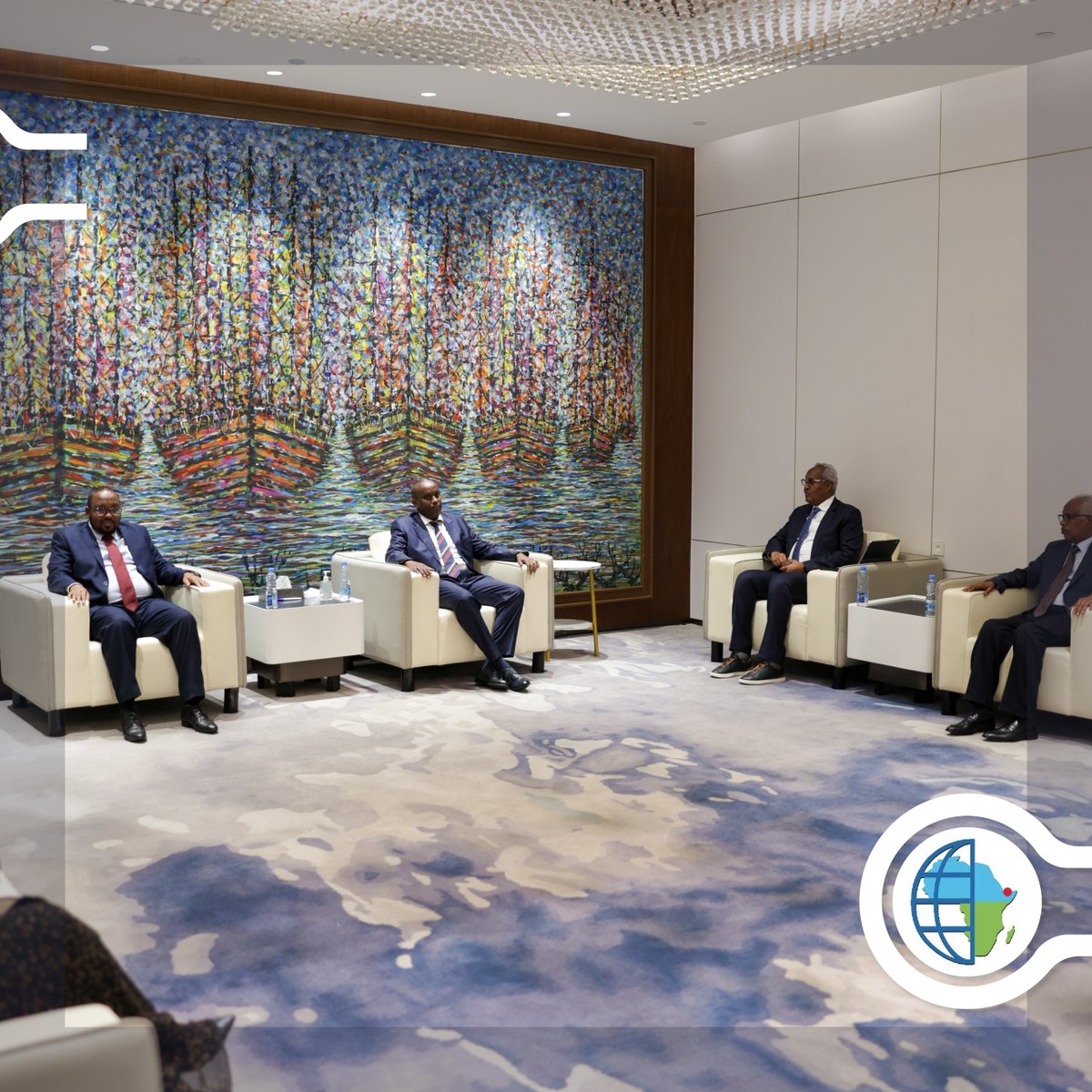 dpfza's tweet photo. The chairman had the honor of welcoming at Red Sea World a distinguished delegation, led by Mr. Abdikadir Ahmed Ali (Firdhiye), the leader of the interim Administration of SSC Khatumo-Somalia.
The delegation visited The Sociรฉtรฉ de Gestion du Terminal ร conteneurs de Doraleh (SGTD) and had the opportunity to witness firsthand the ports cutting-edge infrastructure.
This visit was aimed at providing the delegation with an in-depth understanding of the modern logistics capabilities and the efficiency of Djibouti's port management systems.
Following the comprehensive tour, a meeting was held between Mr. Abdikadir Ahmed Ali and Mr. Aboubaker Omar Hadi.
Their discussions focused on logistics within the region and a project of inland container depot and a logistic center at SSC-Khatumo.
@omar_hadi
@SSCKhaatumo