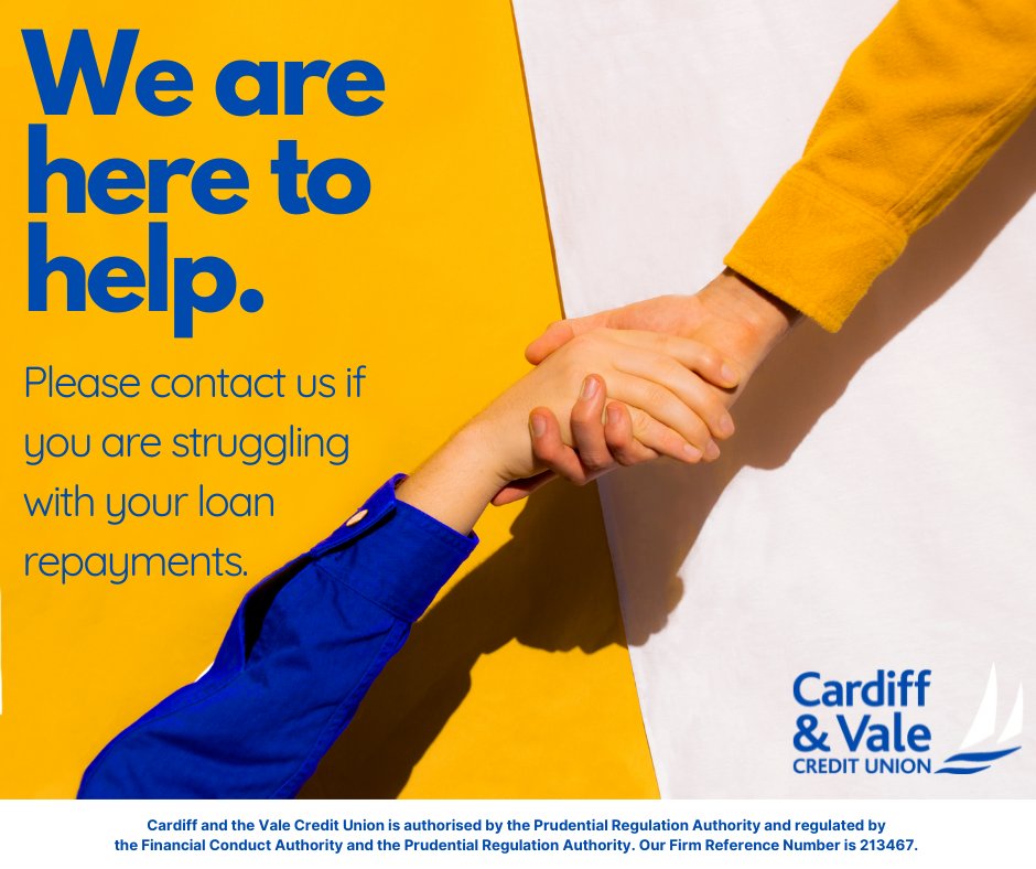 CardiffValeCU (@cardiffvalecu) on Twitter photo We are here to help!
We understand that times are difficult. Please reach out to us if you are struggling with your loan repayments - let's have a chat and figure out a solution together.
Contact us here:
☎️ 029 2111 1720
📲 ccu@cardiffcu.com
🖥️ cardiffcu.com We are here to help!
We understand that times are difficult. Please reach out to us if you are struggling with your loan repayments - let's have a chat and figure out a solution together.
Contact us here:
☎️ 029 2111 1720
📲 ccu@cardiffcu.com
🖥️ cardiffcu.com