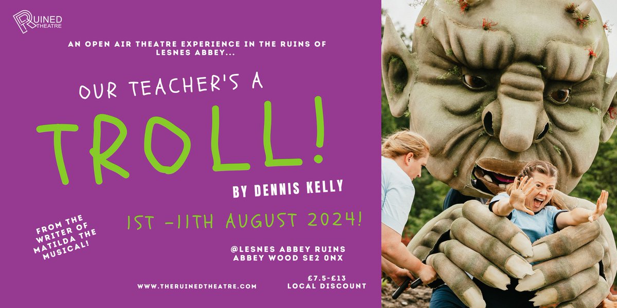 Ruined Theatre (@ruined_theatre) on Twitter photo School holidays are fast approaching!
Come and enjoy some hilarious open air theatre (great for the whole family) with us in Abbey Wood this August!
Tickets & Info here: shorturl.at/PKgvV
<a href="/LBofBexley/">London Borough of Bexley</a> <a href="/lesnes_abbey/">Lesnes Abbey Woods</a> <a href="/ThamesmeadLDN/">ThamesmeadNow</a>
<a href="/explore_ABW/">Explore Abbeywood</a> School holidays are fast approaching!
Come and enjoy some hilarious open air theatre (great for the whole family) with us in Abbey Wood this August!
Tickets & Info here: shorturl.at/PKgvV
<a href="/LBofBexley/">London Borough of Bexley</a> <a href="/lesnes_abbey/">Lesnes Abbey Woods</a> <a href="/ThamesmeadLDN/">ThamesmeadNow</a>
<a href="/explore_ABW/">Explore Abbeywood</a>