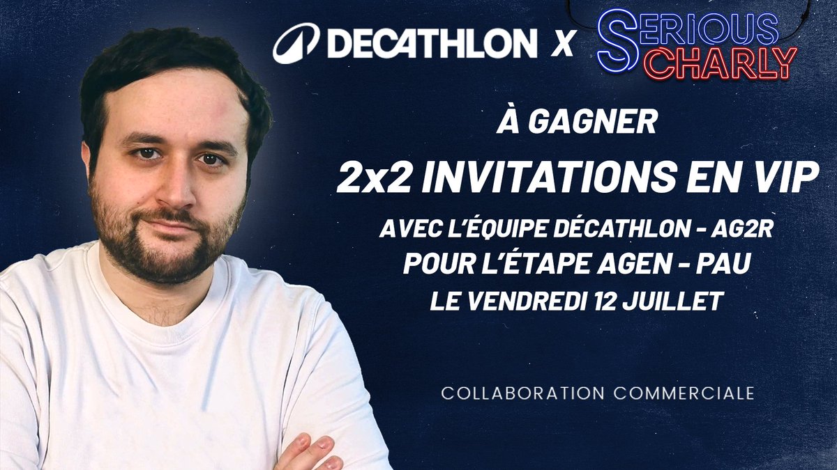 SeriousCharly's tweet photo. On remet ça ? 🚲

2x2 invits pour la 13e étape du Tour à gagner avec @Decathlon ! 🎁

RT+Follow, tout ça, tirage au sort demain matin vers 10h. https://t.co/yctaeb7itY
