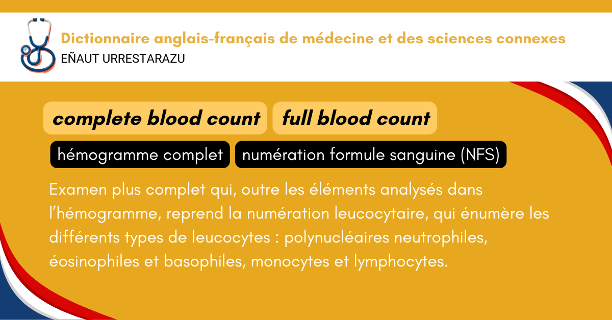 cosnautas's tweet photo. Quelle est la différence entre 𝙗𝙡𝙤𝙤𝙙 𝙘𝙤𝙪𝙣𝙩 (𝘩é𝘮𝘰𝘨𝘳𝘢𝘮𝘮𝘦, 𝘯𝘶𝘮é𝘳𝘢𝘵𝘪𝘰𝘯 𝘴𝘢𝘯𝘨𝘶𝘪𝘯𝘦) et 𝗳𝘂𝗹𝗹 𝗯𝗹𝗼𝗼𝗱 𝗰𝗼𝘂𝗻𝘁 (𝘩𝘦́𝘮𝘰𝘨𝘳𝘢𝘮𝘮𝘦 𝘤𝘰𝘮𝘱𝘭𝘦𝘵, 𝘯𝘶𝘮𝘦́𝘳𝘢𝘵𝘪𝘰𝘯 𝘧𝘰𝘳𝘮𝘶𝘭𝘦 𝘴𝘢𝘯𝘨𝘶𝘪𝘯𝘦)❓

📙#MedLexic vous l'explique 👇🏻⤵️ https://t.co/QGRpwkZgtm