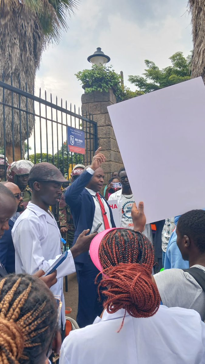 BSc Clinical Medicine pre-interns Yesterday participated in the #OccupyMOH demonstrations. #PostAllBscCois.