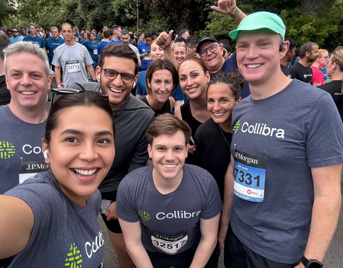collibra's tweet image. Congrats on a race well-run to all the London-based Collibrians who participated in last week’s J.P. Morgan Corporate Challenge🏅 aimed at supporting @centerpointuk, the UK’s leading youth homelessness charity #OneCollibra