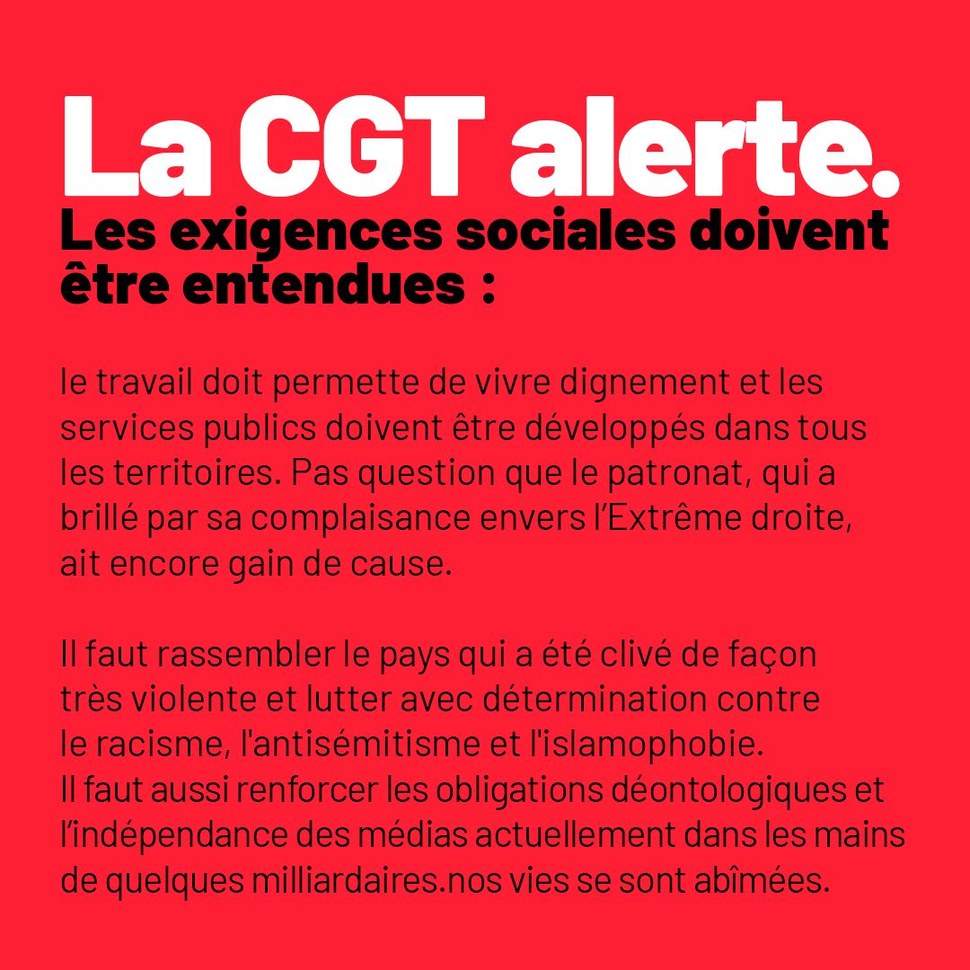 CGTdu26's tweet photo. ✊ Maintenant, les #ExigencesSociales doivent être entendues ! Organisons-nous, maintenons la #PressionPopulaire et faisons aboutir nos revendications.
🔎 Plus d'infos >  https://t.co/eYxC2fKwdz 

#ProgrèsSocial #LaCGT https://t.co/87cBFEjFHo