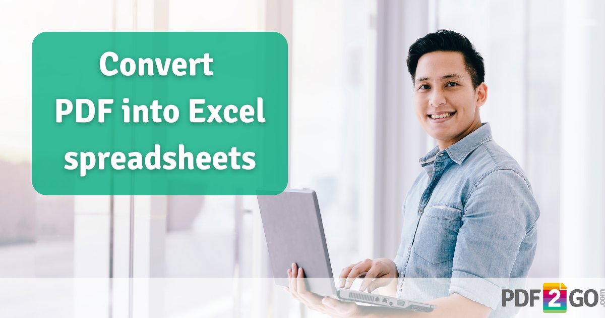 pdf2go_com's tweet image. Easily convert your 𝗣𝗗𝗙 𝗶𝗻𝘁𝗼 𝗘𝘅𝗰𝗲𝗹 spreadsheets with PDF2Go:

➡️ pdf2go.com/pdf-to-excel

Be efficient. Try it out now! 
#PDFtoExcel #PDF2Go