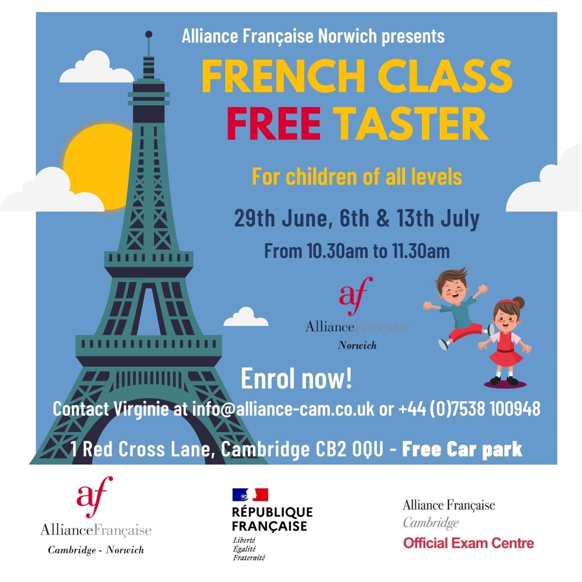 FrenchCornerCam's tweet photo. \Our French primary courses in Cambridge and Norwich/

Did you know that if your child learns French from a young age, they’re more likely to become fluent?

👉Register now for the best French courses in the world! https://t.co/hwKhipPhdh https://t.co/P6MoURzIp0