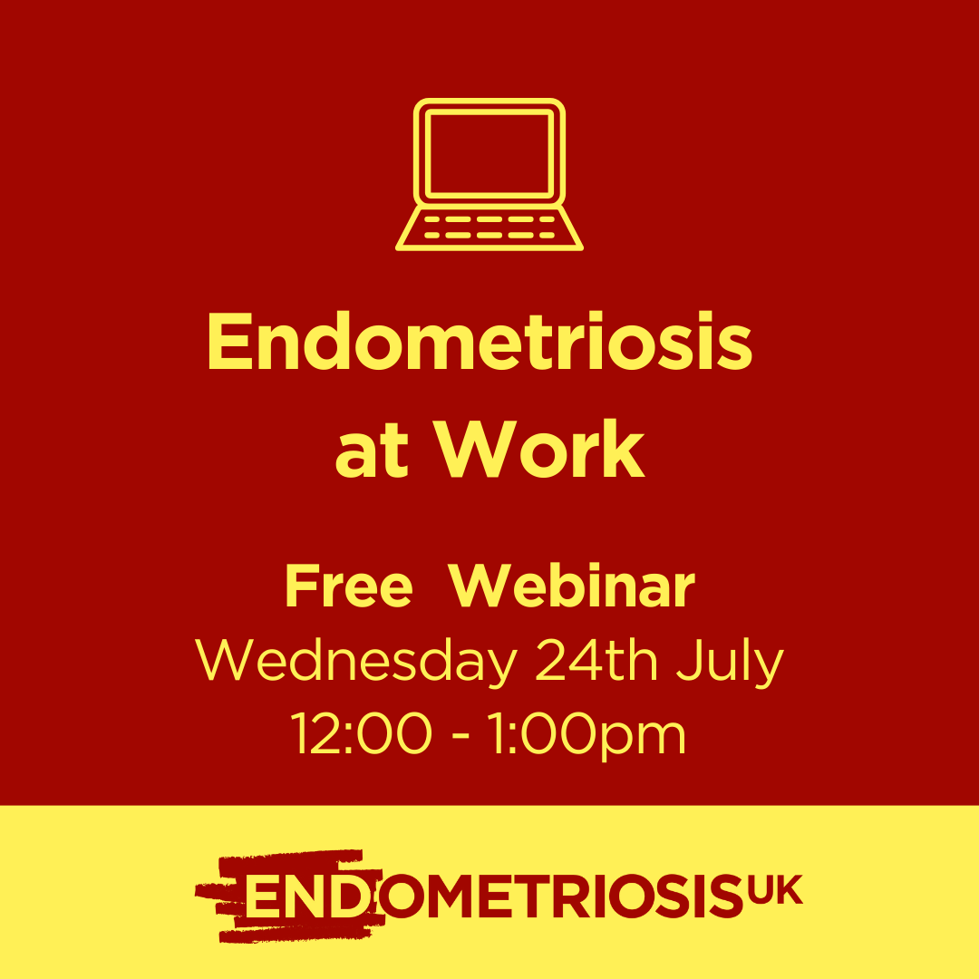 Join us for Endometriosis at Work, a lunchtime webinar discussing practical tips for managing your endometriosis at work and ways that your employer can support you. This session will include a Q&amp;A section.

Register at: endometriosis-uk.org/civicrm/event/…