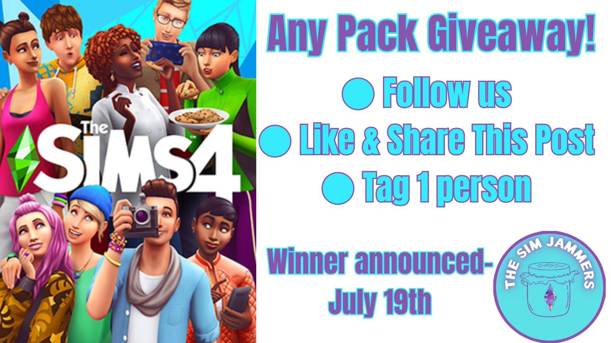 SimJammers's tweet image. 💜💙 Round 2 - ANY PACK GIVEAWAY 💙💜

✔️ Follow the rules in the picture below to enter 🏆

🚫 Not including the new LoveStruck EP. 

#TheSims4 #GiveAway #Win #Sims4 #SimJammers #Sims  #TheSimJammers #Giveaway