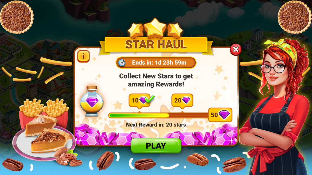 myfoodtruckchef's tweet photo. Today is 'Pecan Pie & French Fries' day! Earn new Star ratings to unlock Milestone rewards! 🌟
⏰ Limited time only – don’t miss out!
#Android: https://t.co/5p1pSm9yZv
#iOS: https://t.co/6lDS9poiFG
#StarHaul #CookingEvent #PecanPie #FrenchFries https://t.co/wJw1ARQSO7