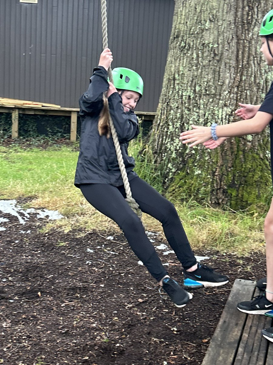 Despite the weather Year 6 are having a great time with outdoor cooking, abseiling and crate stacking on the cards today. #IncludeInspireInvest