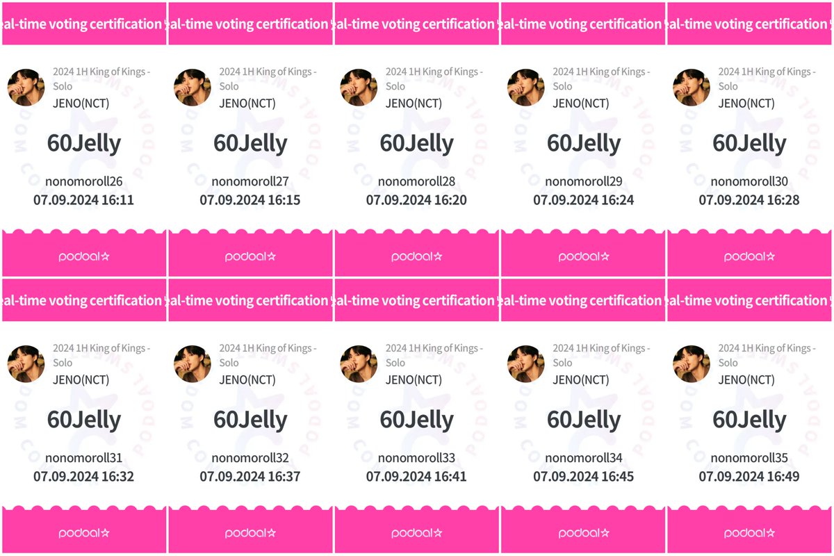 JenChan2306's tweet photo. VOTE JENO ON PODOAL👑: 
Jenfs, who's The King of The Kings? Let them know it 🔥 

@JenoVotingTeam @RoyalsVoteKuy
 
#JellyforJENO #VoteforJENO #โหวตเพื่อเจโน่ 
#JENO #제노 #NCT제노

Akun dari kakak baik @pinklvj https://t.co/r9Ww8T79pI