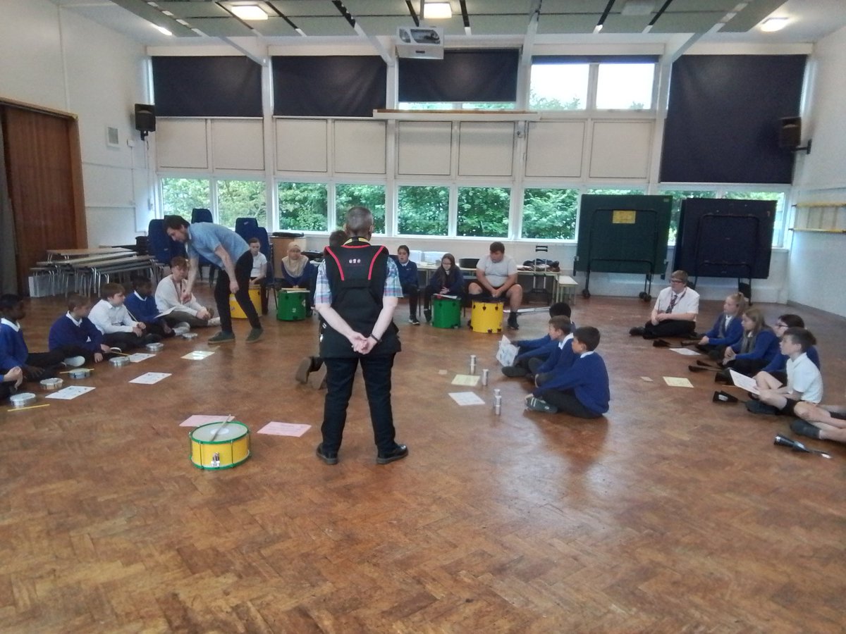 TPAYear2AD's tweet photo. We have had a visit from @HullMusicHub who have delivered a session based on South African music. We have learnt and performed using Samba instruments including the tambirim, ganza, agogo bells and surdo. @DeltaTheParks #TPAMusic https://t.co/f2qW4tLe8L