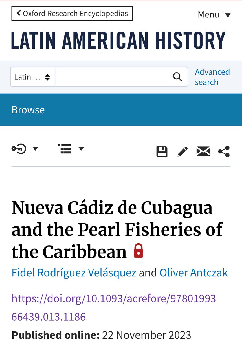 ¿Enseñas historia de América o historia del Caribe? Junto con <a href="/OliverAntczak/">OliverAntczak on Bluesky</a> escribimos un texto pensado para la enseñanza que mira el Caribe desde las pesquerías de perlas de la isla de Cubagua del siglo XVI y se pasea por la historia prehispánica y el patrimonio del Caribe