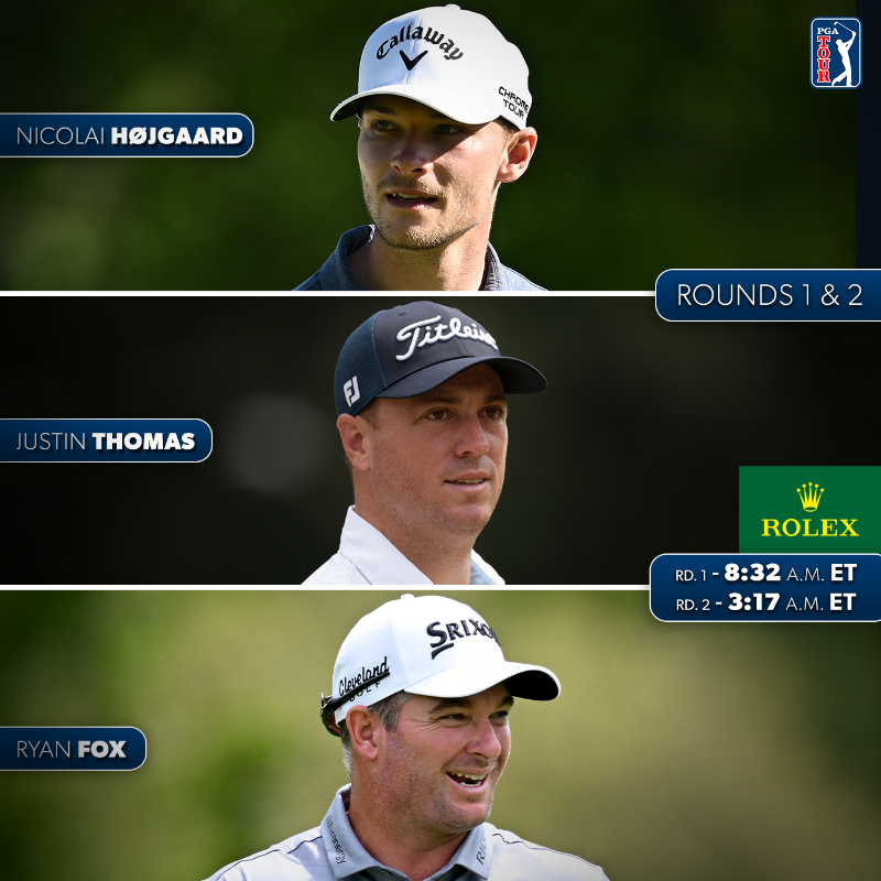 PGATOUR's tweet photo. Tee times are live @ScottishOpen ⛳️
 
(Presented by @ROLEX)