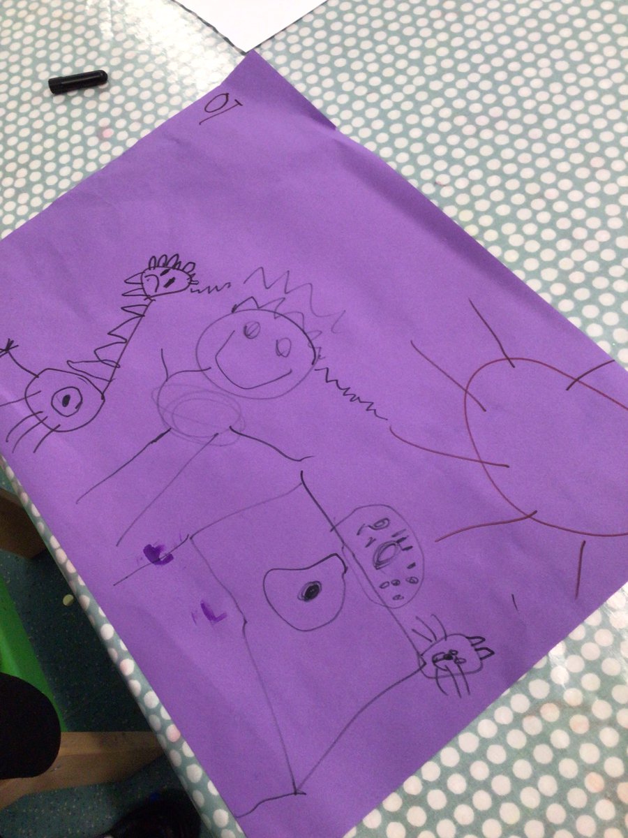 Our Book of the Week is The Story Machine by Tom McLaughlin. Now we are making up our own stories through pictures!