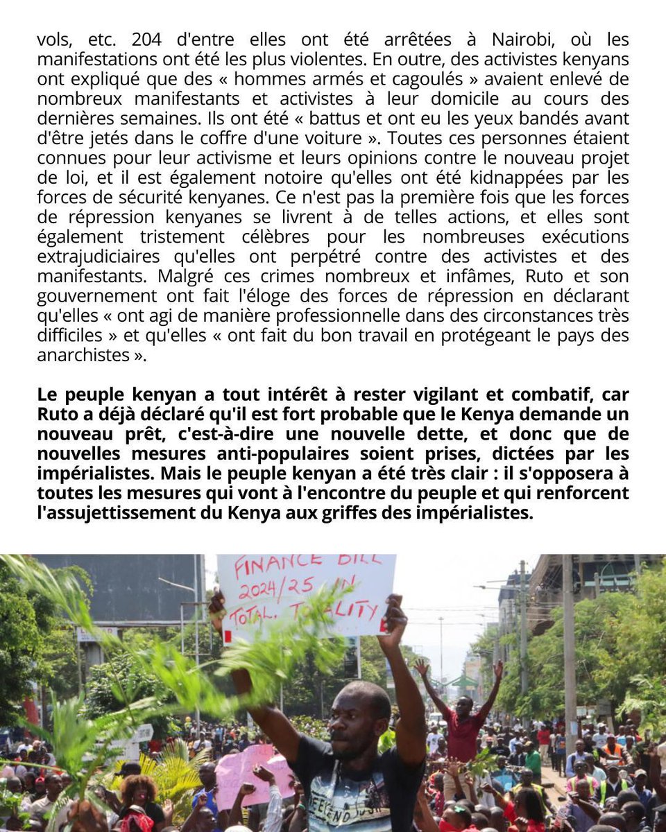 Cause_du_Peuple's tweet photo. 🔴⚡🇰🇪 Kenya : les manifestations reprennent, Ruto ne peut pas tromper le peuple

"William Ruto, président du Kenya et laquais de l’impérialisme yankee🇺🇸, ainsi que son gouvernement, ont tenté de tromper le peuple kenyan au cours des dernières semaines."

https://t.co/GJOOtt978x https://t.co/wkTHQrAQ3Q