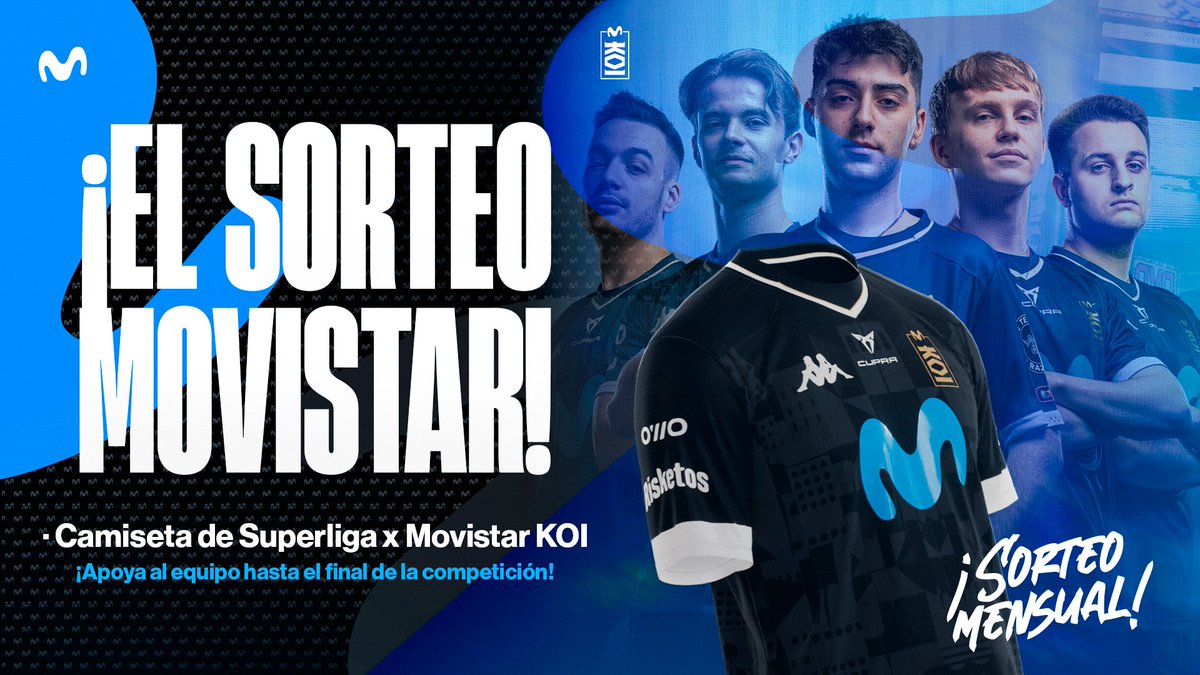 MovistarKOI's tweet image. Ahora que se acercan los playoffs, este mes @movistar_es nos trae el sorteo de una camiseta de nuestro equipo de #SuperligaLoL 

Requisitos para participar:

- RT a este tweet. 
- Seguir a @MovistarKOI y @movistar_es
- Responder a este tweet animando al equipo.

¡Mucha suerte!