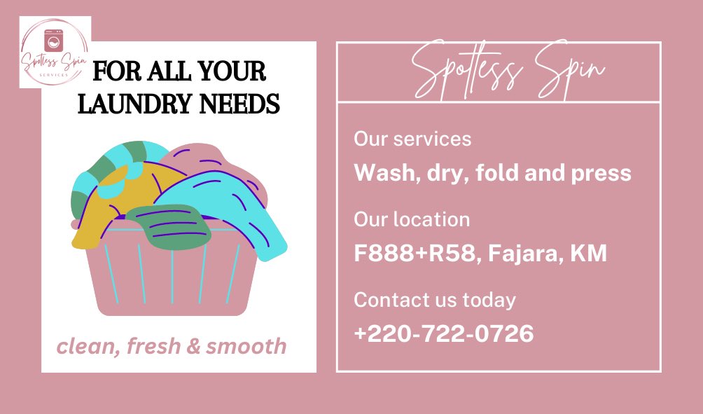 Spotless Spin Services💓
Your Perfect Laundry Spot☺️

Please Repost &amp; Share💓
Thank you!!