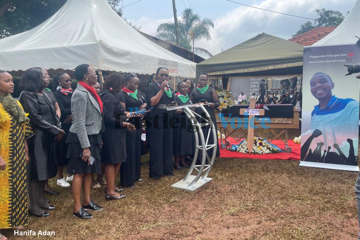 Eastleighvoice's tweet photo. David Chege's burial ceremony is underway, he is among the Kenyans who were shot dead on Tuesday, June 25, 2024, outside parliament. https://t.co/2sUxNHx4iz