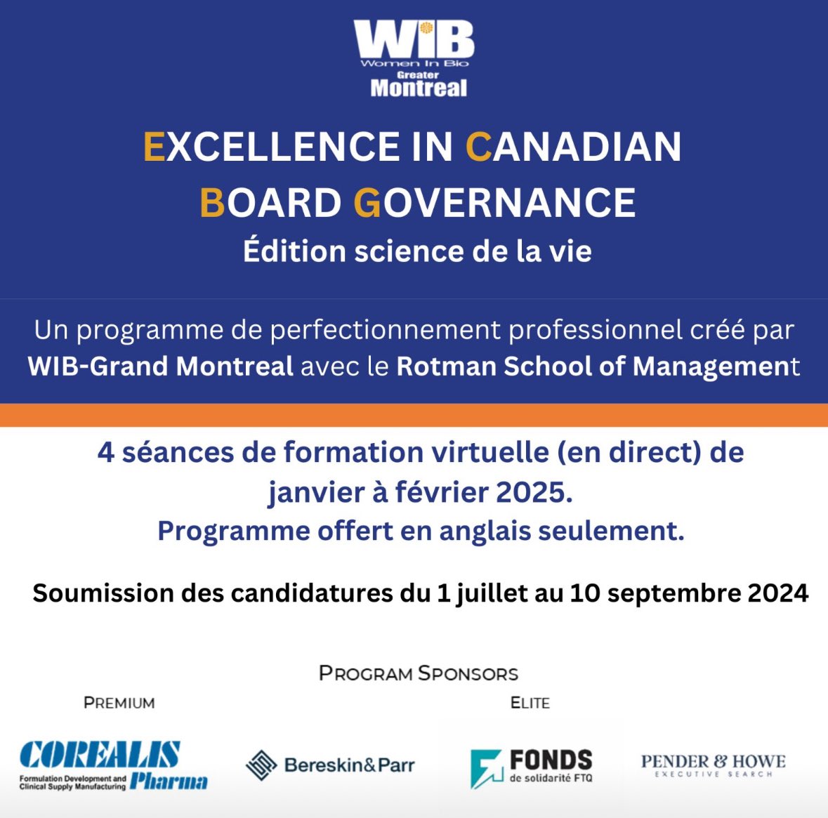 Le processus de candidature pour la cohorte 2025 du programme d’excellence dans la (ECBG) est maintenant ouvert !

Postulez dès maintenant et faites le premier pas pour devenir un leader influent en gouvernance d’entreprises: lnkd.in/esWVctzz