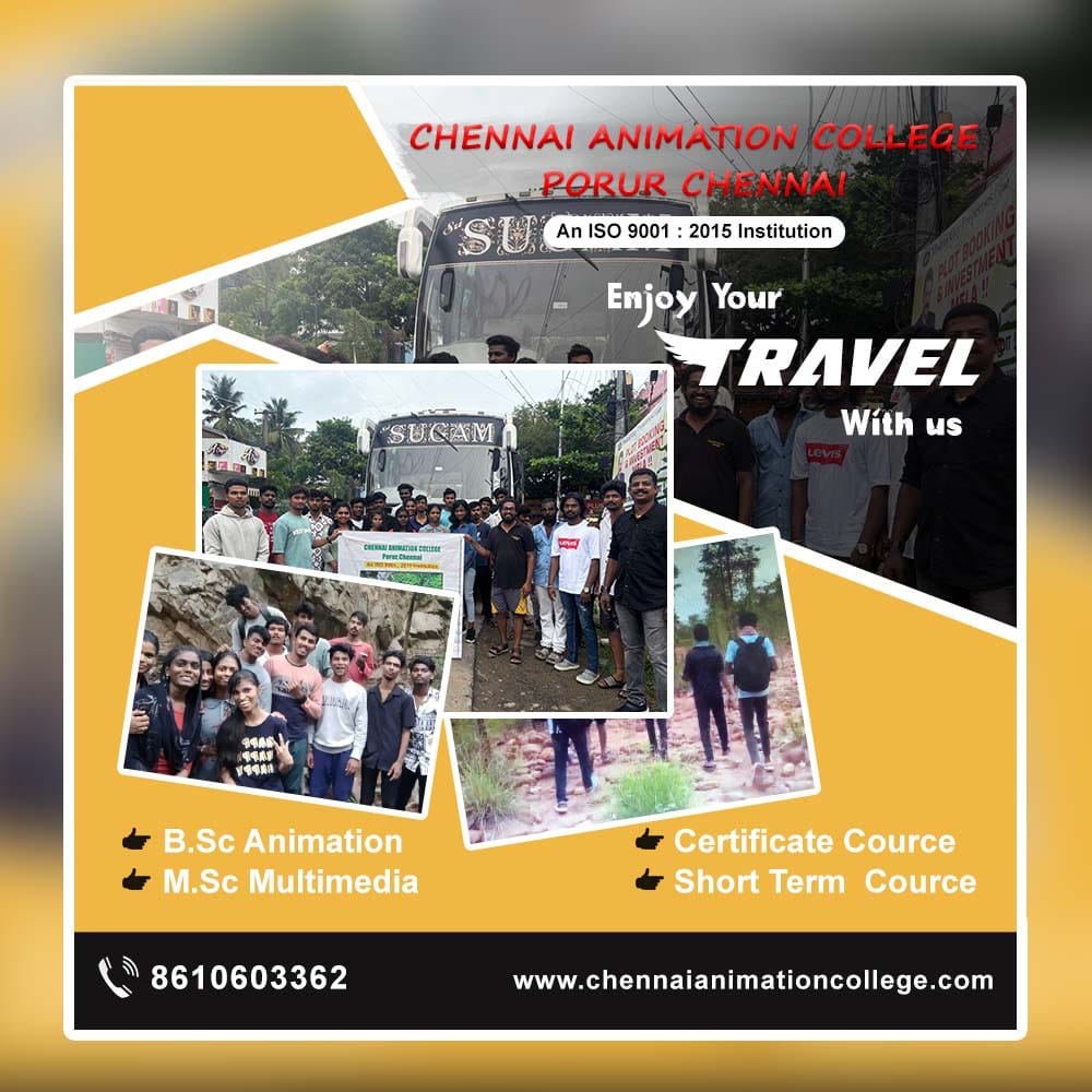ChennaiCollege's tweet photo. Chennai Animation College
Travel Trip with New Batch Students
Bsc Animation Msc Multimedia Certificate Course Short Term Courses #bscanimation #mscmultimedia #certificatecourse #shorttermcourses
https://t.co/tcjn8JMXej
#travel #trips #collegetrips #bsccollege #msccollege #dioloma https://t.co/y3Rywl88hT