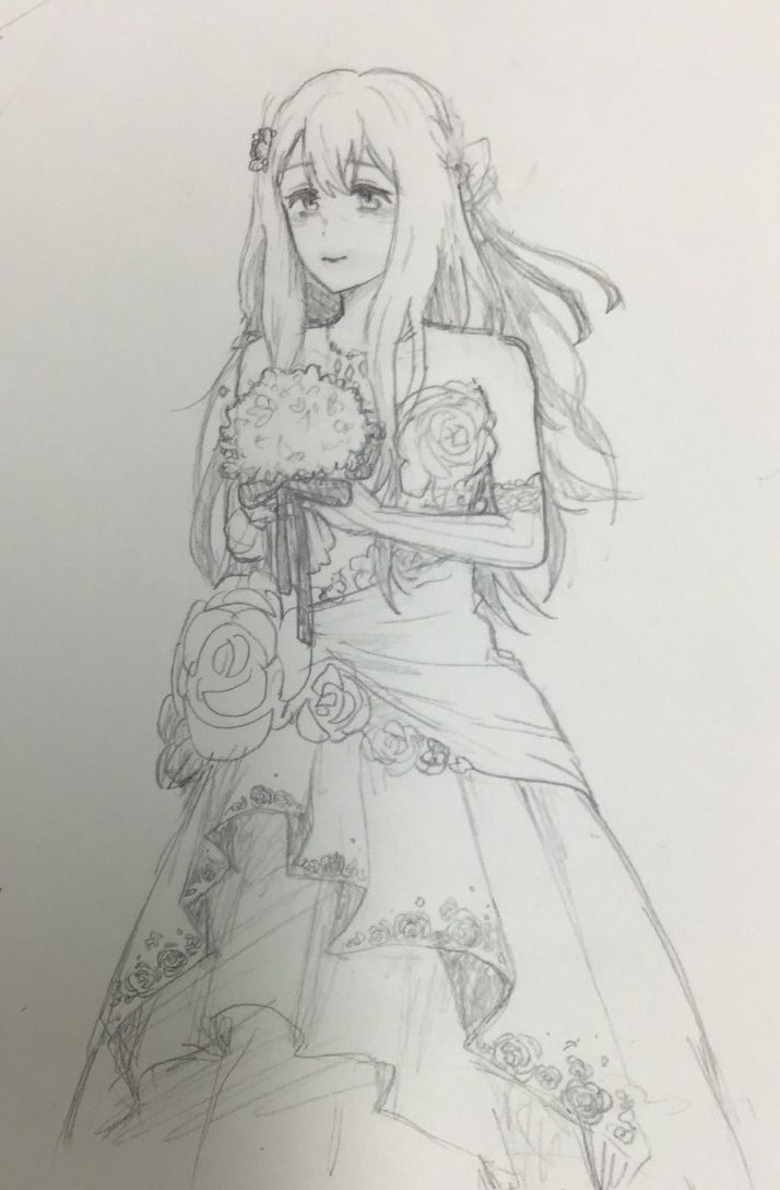 난 암만 생각해도 손그림파인듯..
미노리 웨딩 이뻐서 그려봄