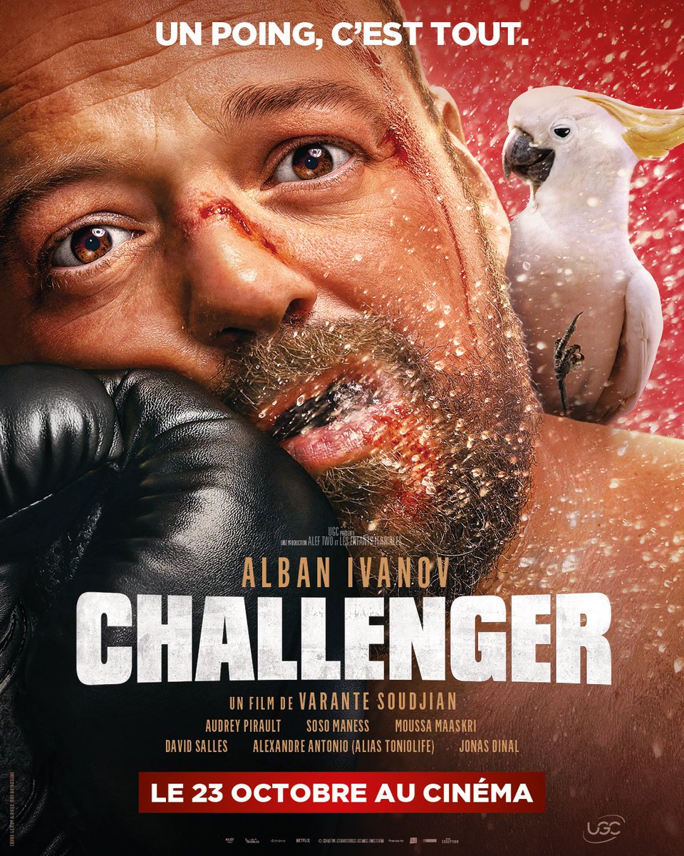 Du courage c’est bien... du talent ça aurait été mieux 😅🥊Sélectionné pour le <a href="/FFAngouleme/">Film Francophone à Angoulême</a>, découvrez l’affiche de #CHALLENGER. Un film de <a href="/varantesoudjian/">Varante SOUDJIAN</a>. Rendez-vous le 23 octobre pour la comédie de la Toussaint 🔔
