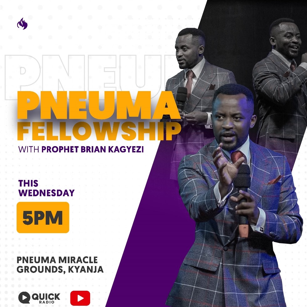 PBKagyezi's tweet photo. "It is the spirit that gives life; the flesh profits nothing..."

Join the Prophet this Wednesday, 5pm at the Pneuma Miracle Grounds, Kyanja. #PneumaFellowship https://t.co/rz5RFq2Bje