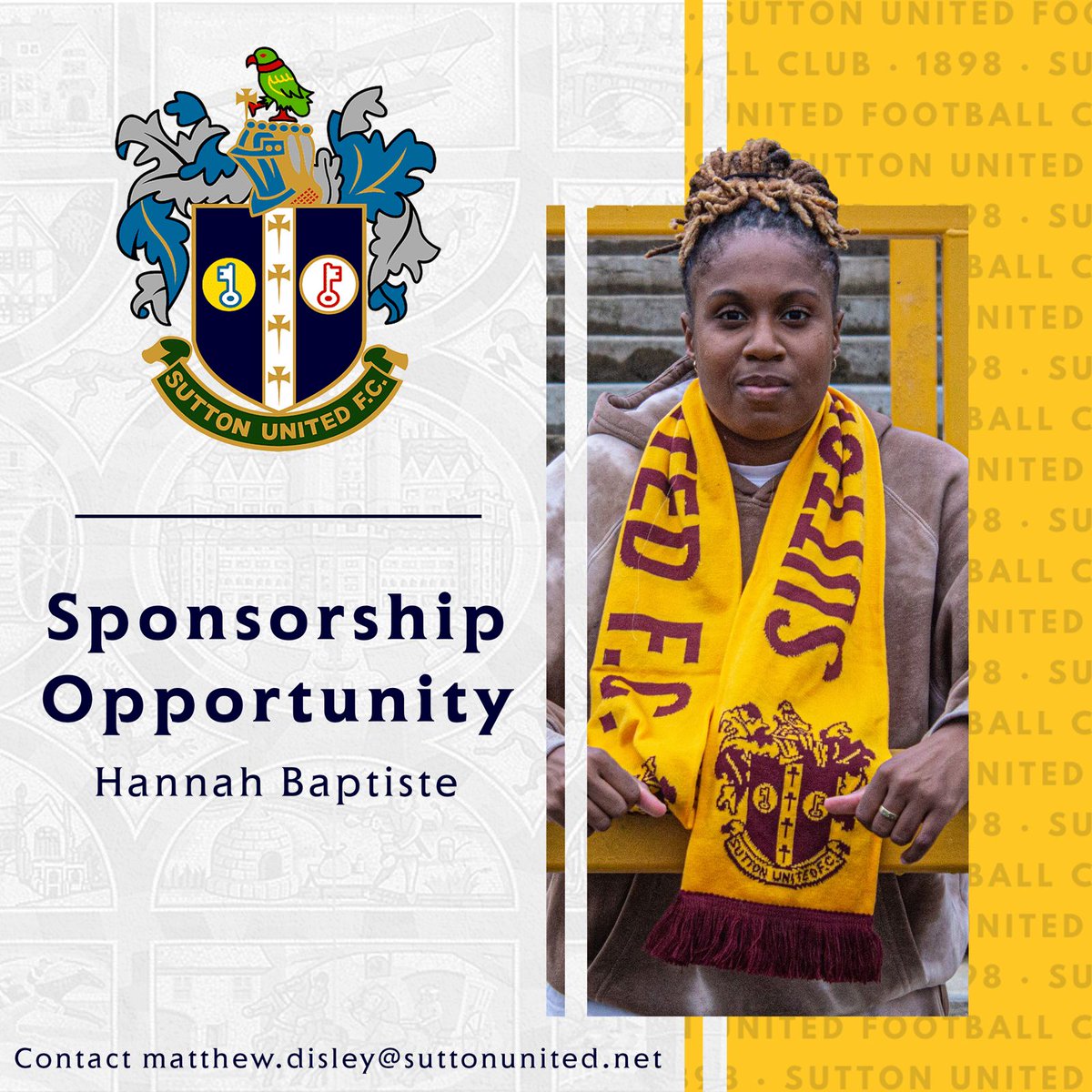 Want to sponsor Hannah for the forthcoming season? Drop Matthew an email at Matthew.disley@suttonunited.net #amberarmy #foreverAmber