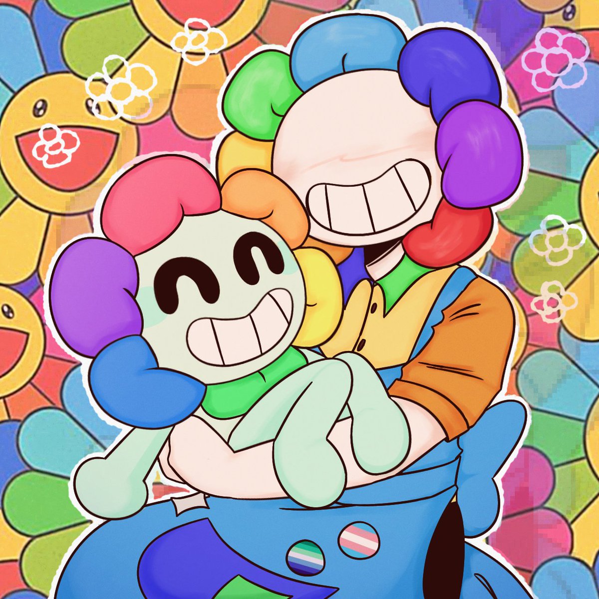 Astrylemn's tweet photo. Flower and Dandy are the same looks so I drew them #Critterspace #dandysworld https://t.co/seCG63wTkE